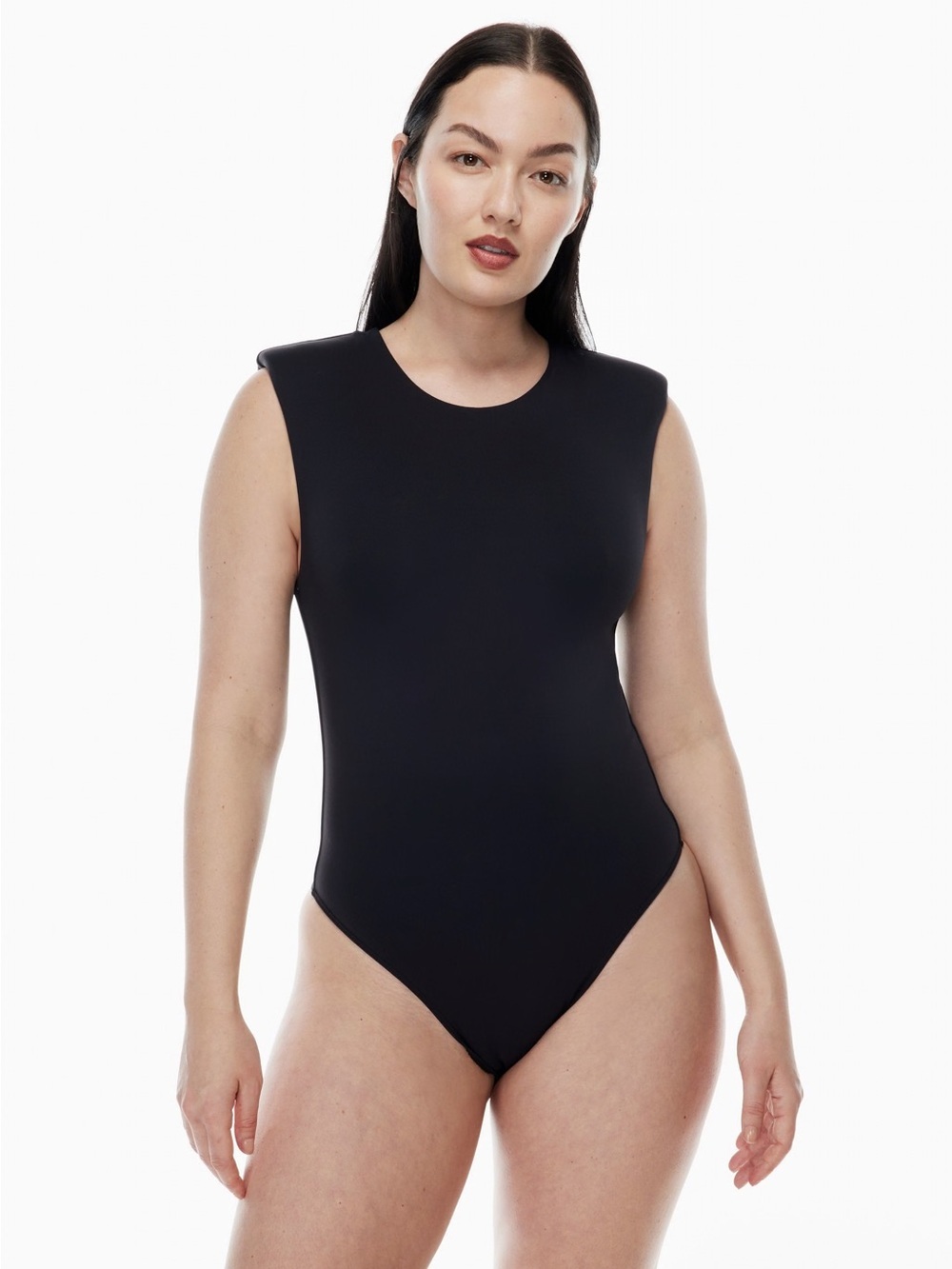 Babaton Contour Square Neck Shoulder Pad Bodysuit Black 2XL Aritzia - Picture 3 of 14